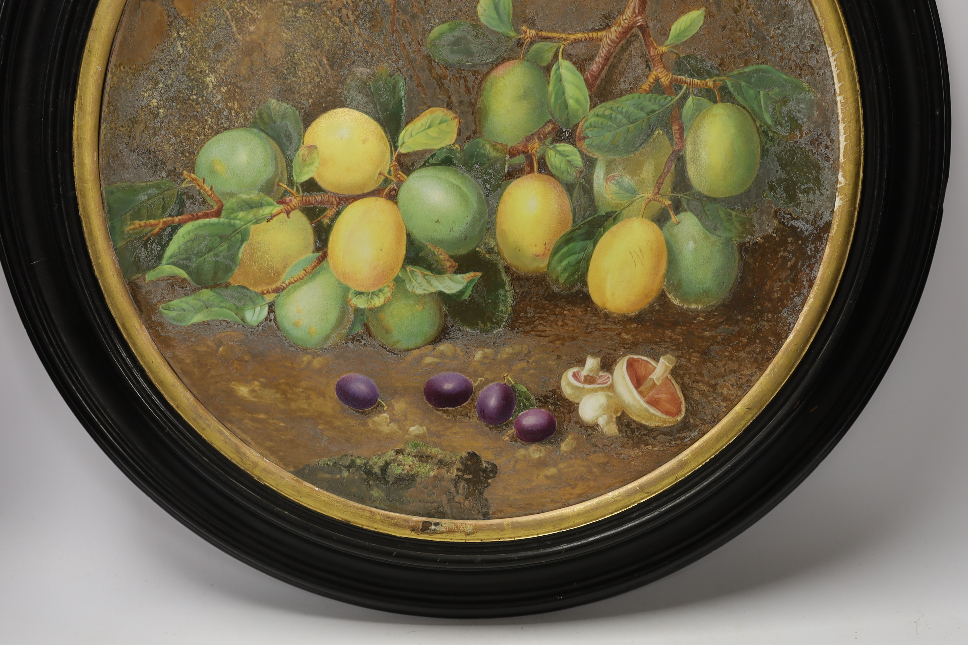 A framed Royal Worcester charger, outside painted by Octar H. Copson, dated 1880, 54cm total - Image 3 of 6