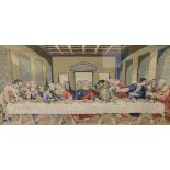 A 20th century fine petit point embroidery of 'The Last Supper', based on Leonardo Da Vinci’s oil