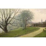 English School c.1910, oil on canvas, Copenhagen Botanical Gardens, initialled J E J and dated '
