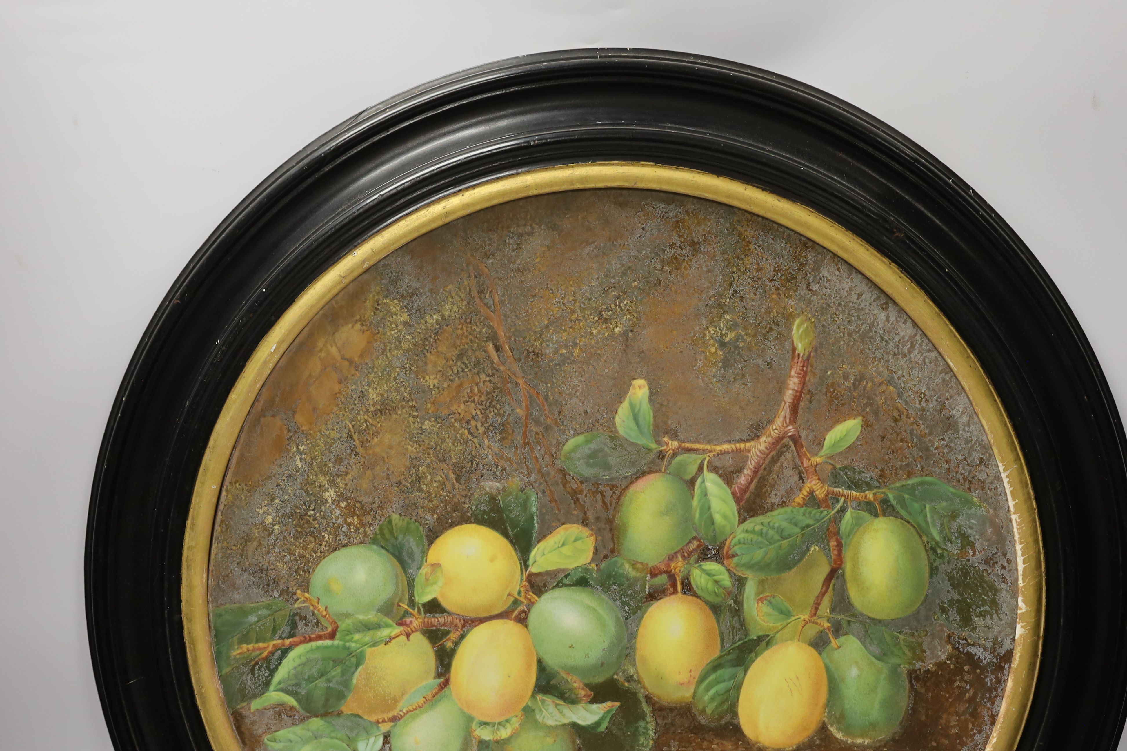 A framed Royal Worcester charger, outside painted by Octar H. Copson, dated 1880, 54cm total - Image 2 of 6