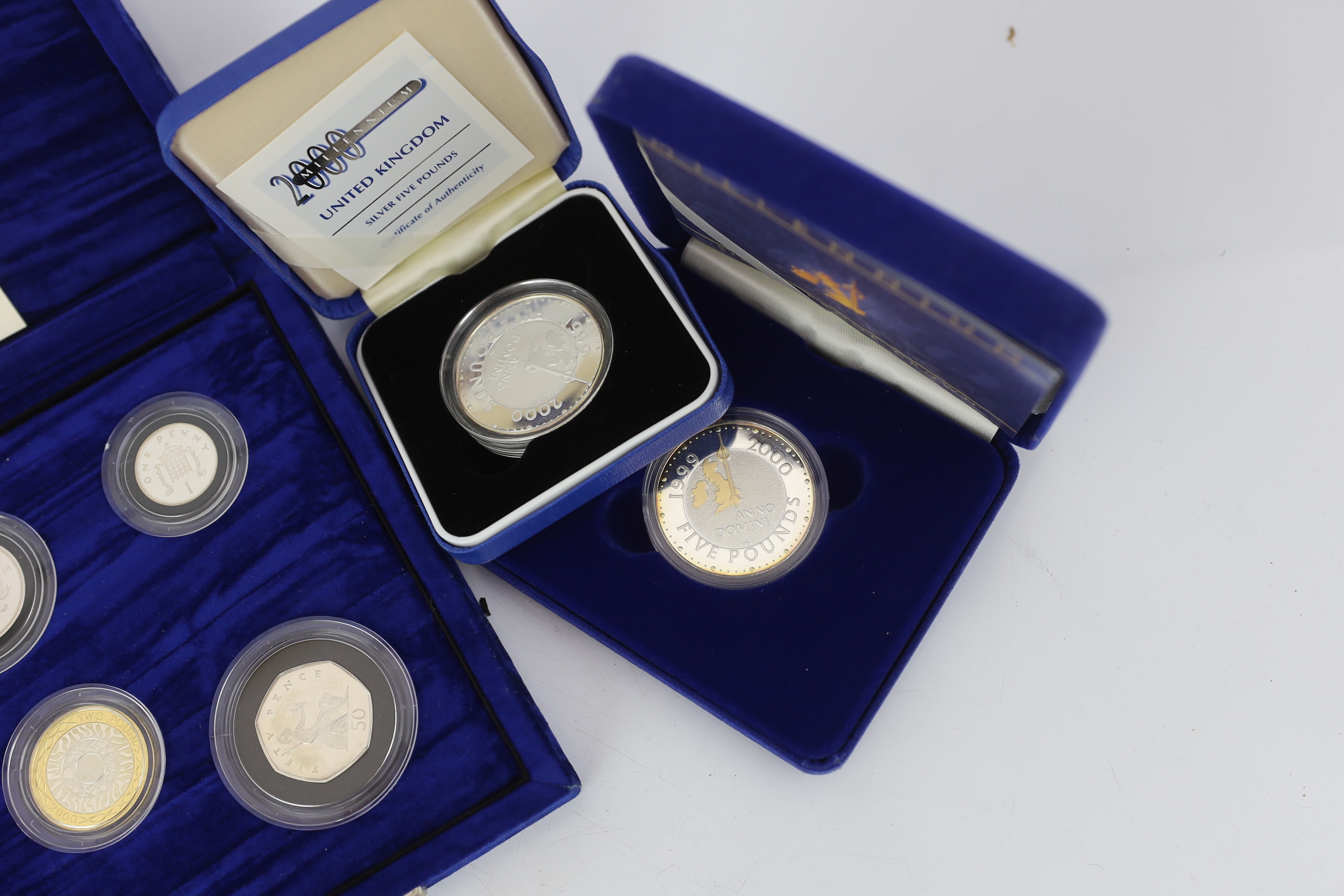 QEII Royal Mint proof coins – the United Kingdom millennium silver collection five pence to five - Image 5 of 5