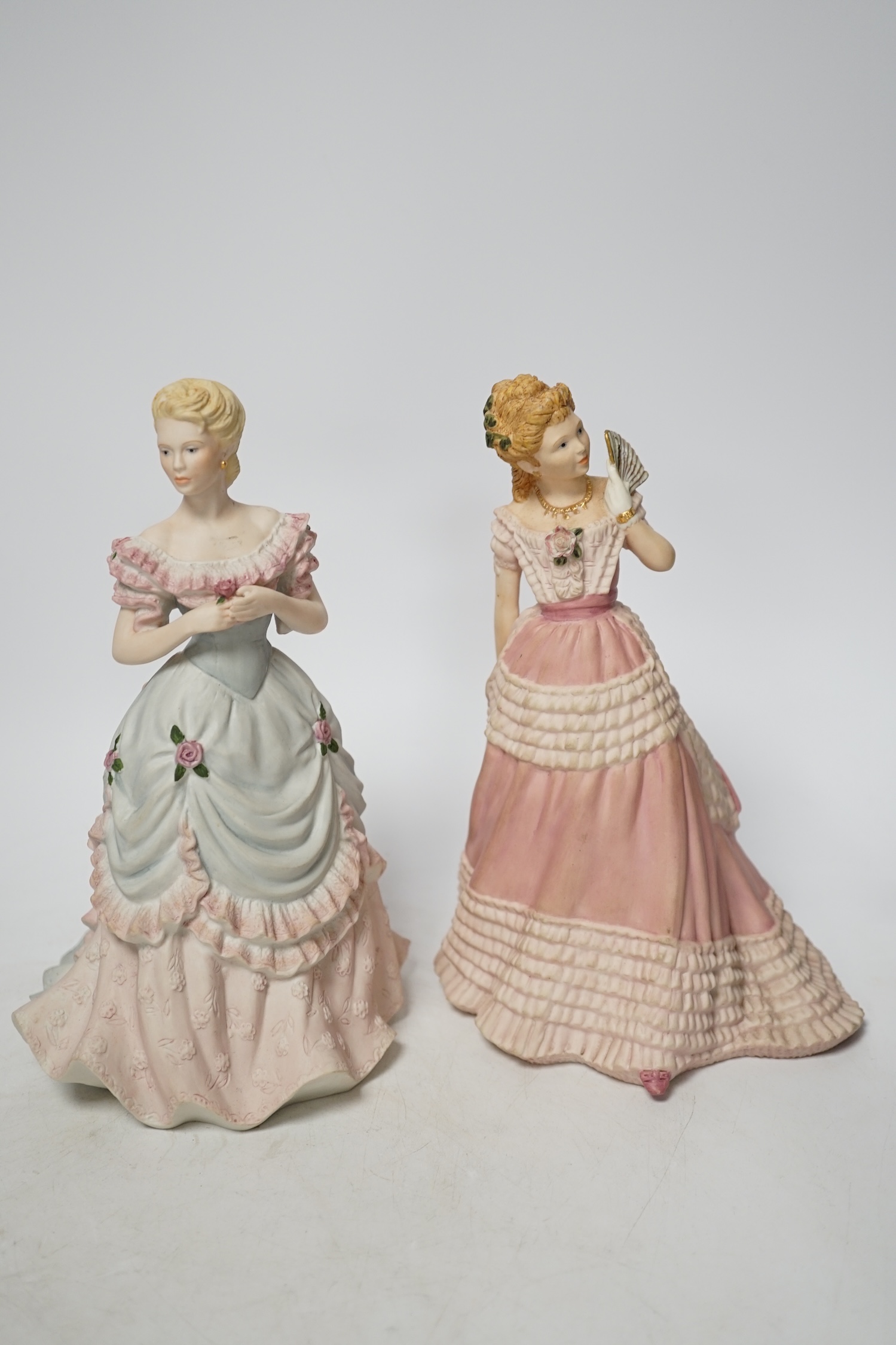 A bisque planter and a pair of Coalport figures, figures 21cm high - Image 5 of 6