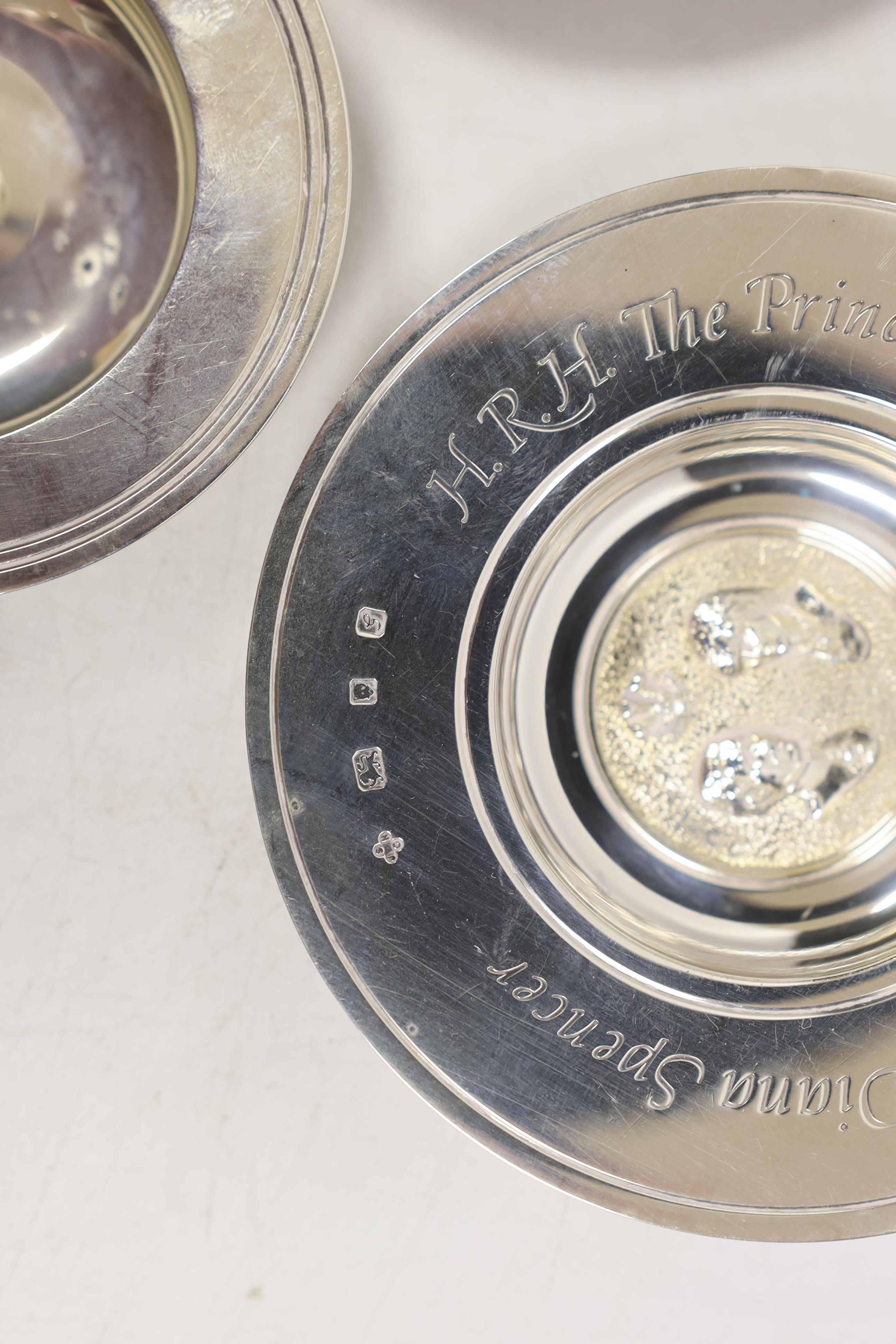 Three silver Armada dishes, one commemorating the wedding of HRH Prince of Wales and Lady Diana - Image 4 of 5