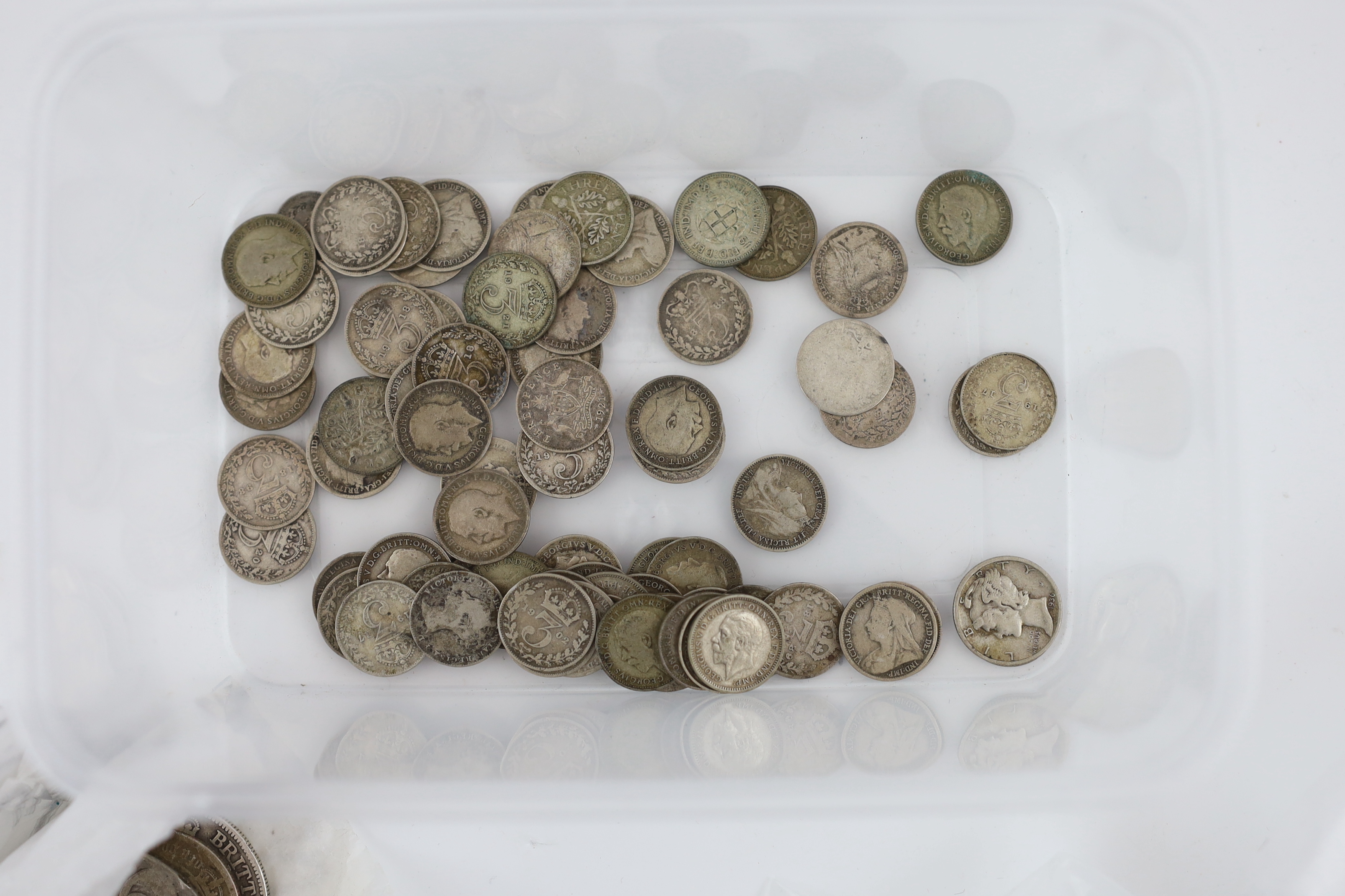 British and World coins, mostly silver including - 1670, 1695 and 1888 crowns, William IV to - Image 3 of 3