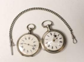 A continental white metal keywind open face pocket watch, with Roman dial, case diameter 46mm,