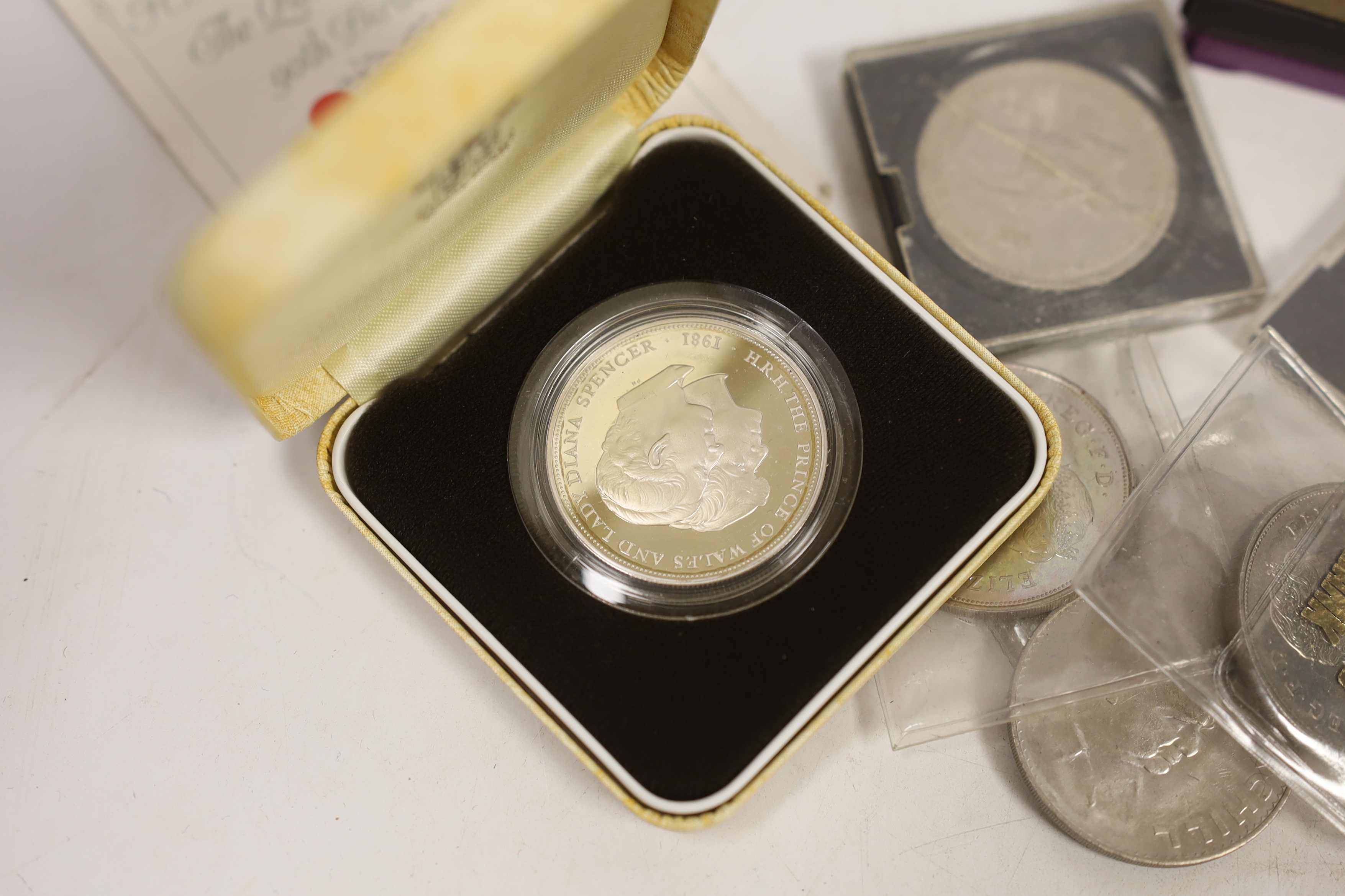 British QEII coins to include Royal Mint proof silver jubilee crown 1977, proof silver marriage of - Image 4 of 4