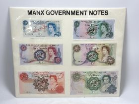 World Banknotes, Isle of Man government, scarce set of six specimen Manx government notes fifty