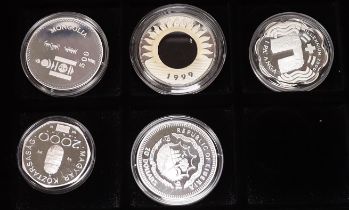 QEII and U.S. and World commemorative proof silver coins to include- 1997 Bermuda Triangle a $3 coin