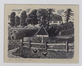 Guy Seymour Warre Malet (1900-1973), woodcut, ‘Warwickshire farm’, signed in pencil, limited edition