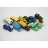 Twelve Dinky Toys, including; Austin van, Vanguard, Market Gardener’s wagon, Hillman Minx, MG
