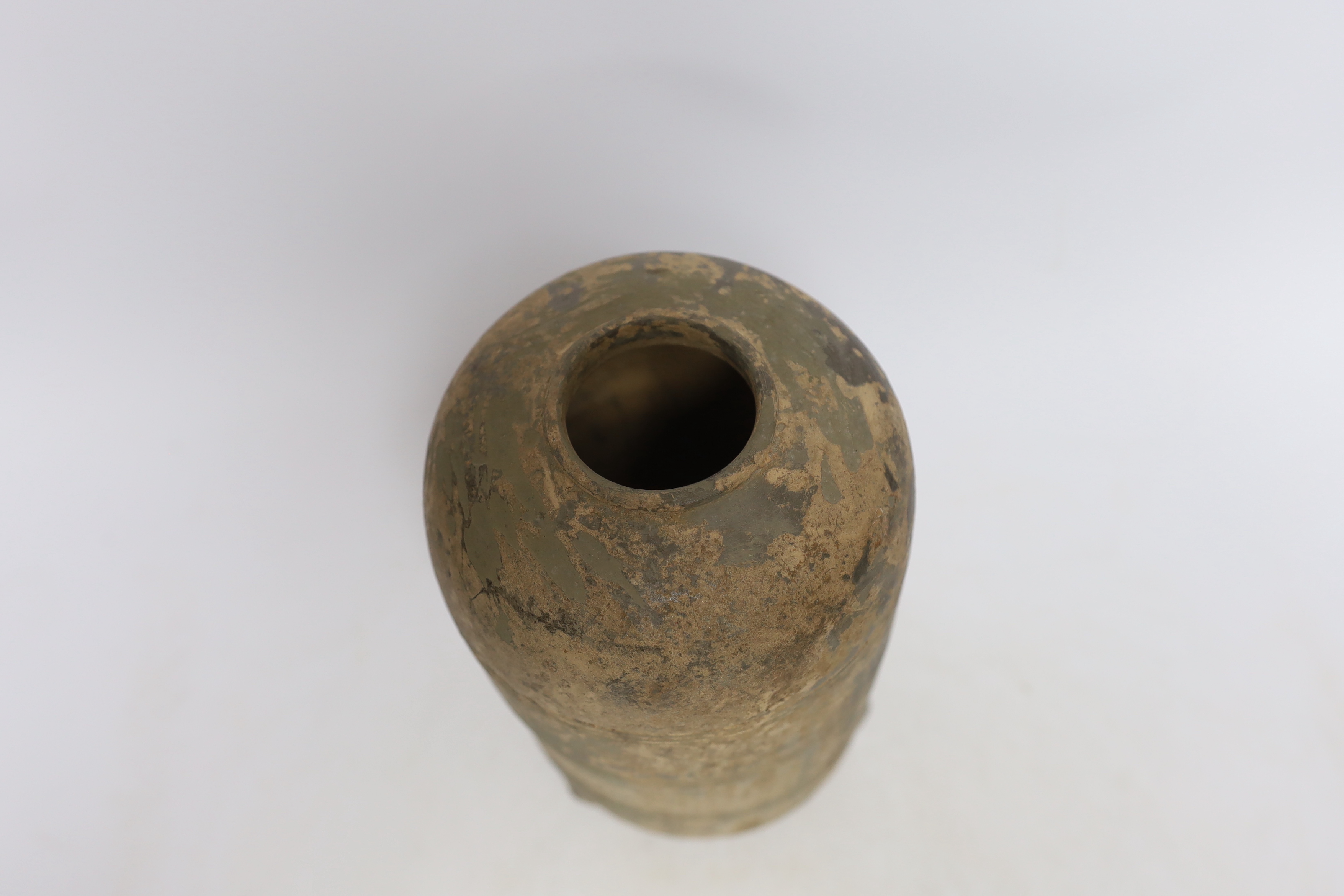 A Chinese grey pottery granary jar, Han dynasty, 22cm high - Image 3 of 4