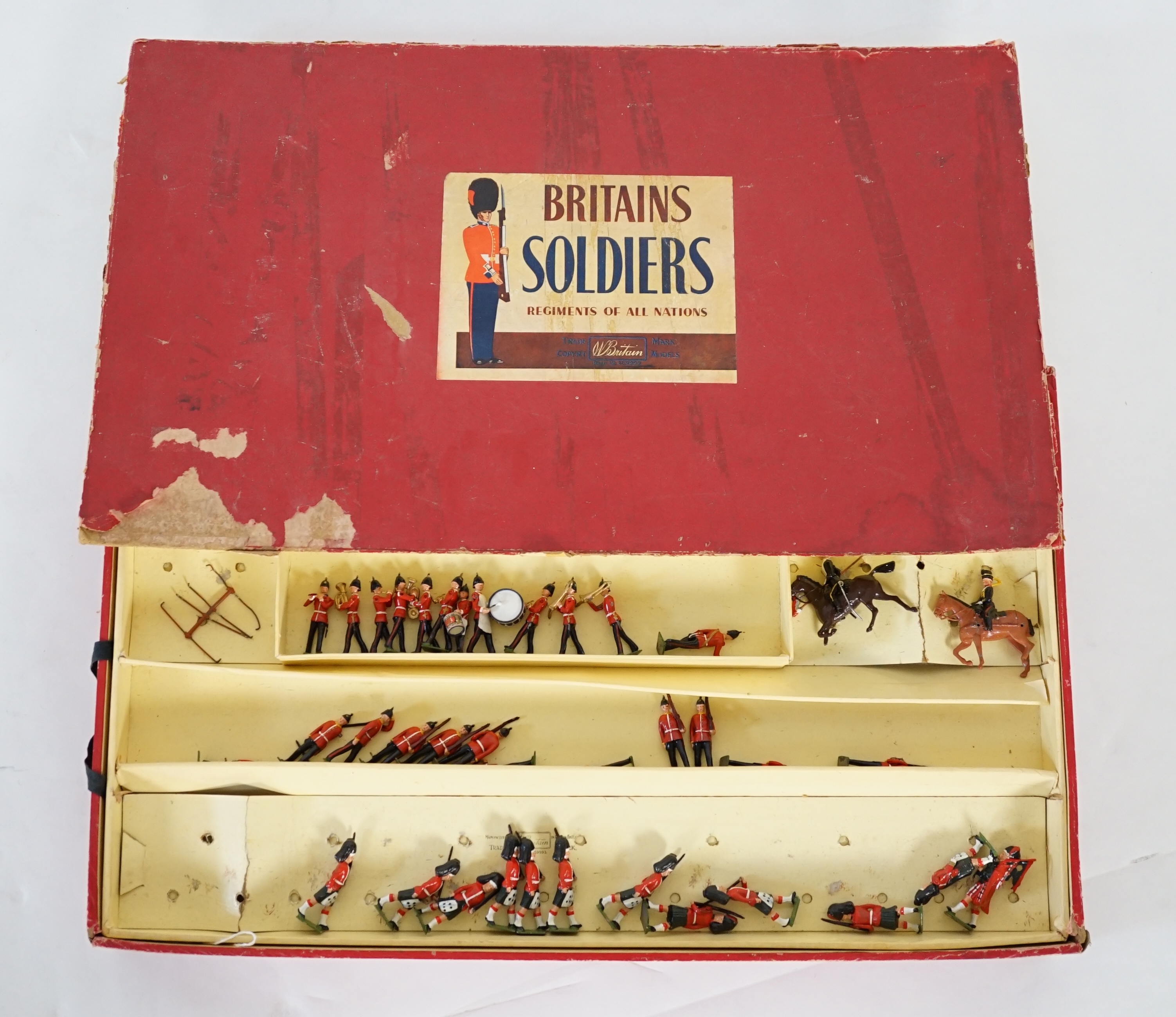 A Britains ‘Regiments Of All Nations’ series box of lead soldiers, including twelve Scottish