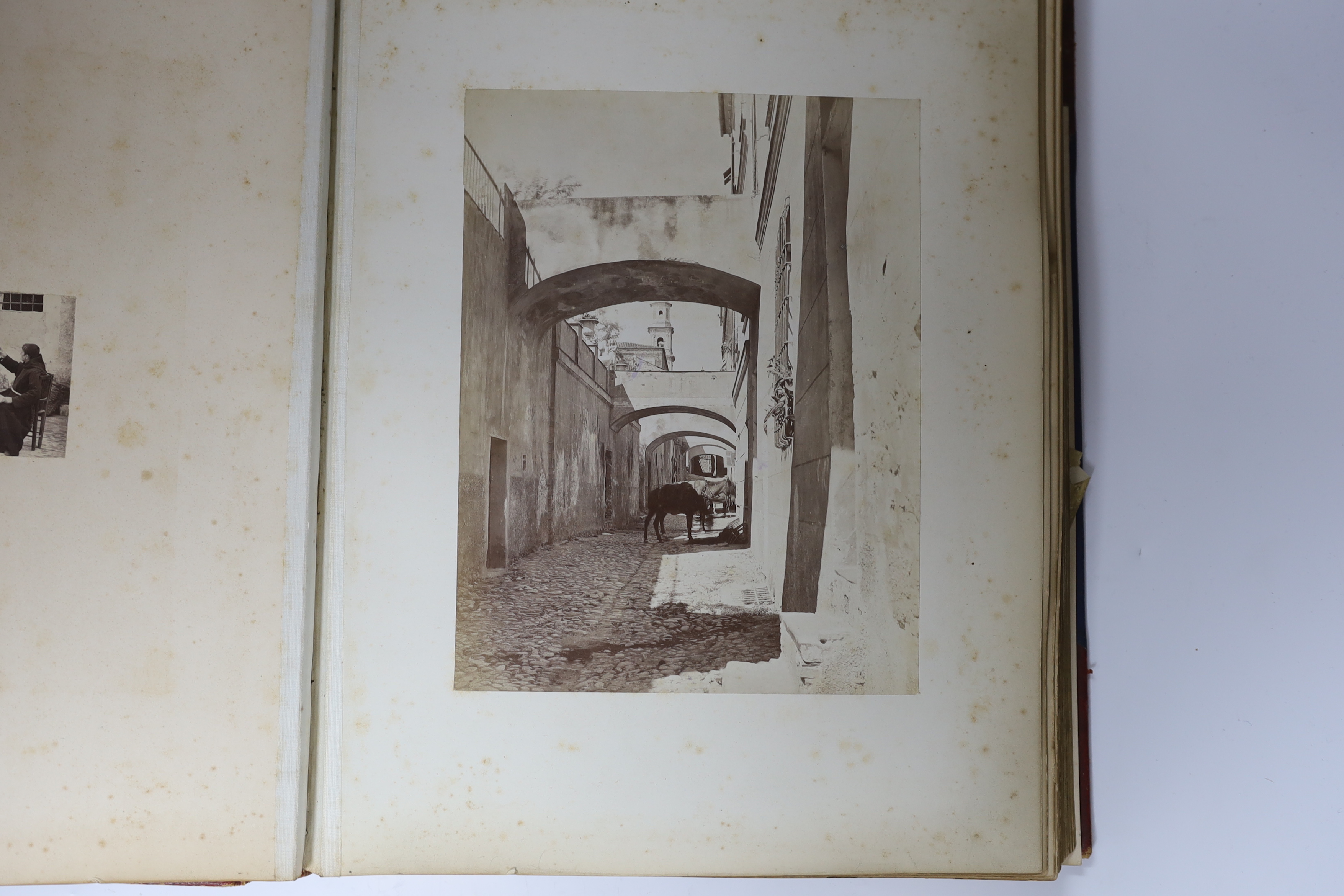 A late 19th century album of black and white photographs of views, principally in Europe and - Bild 4 aus 5