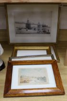 Five 19th century engravings and prints of Brighton Chain pier, some hand coloured including, ‘Chain