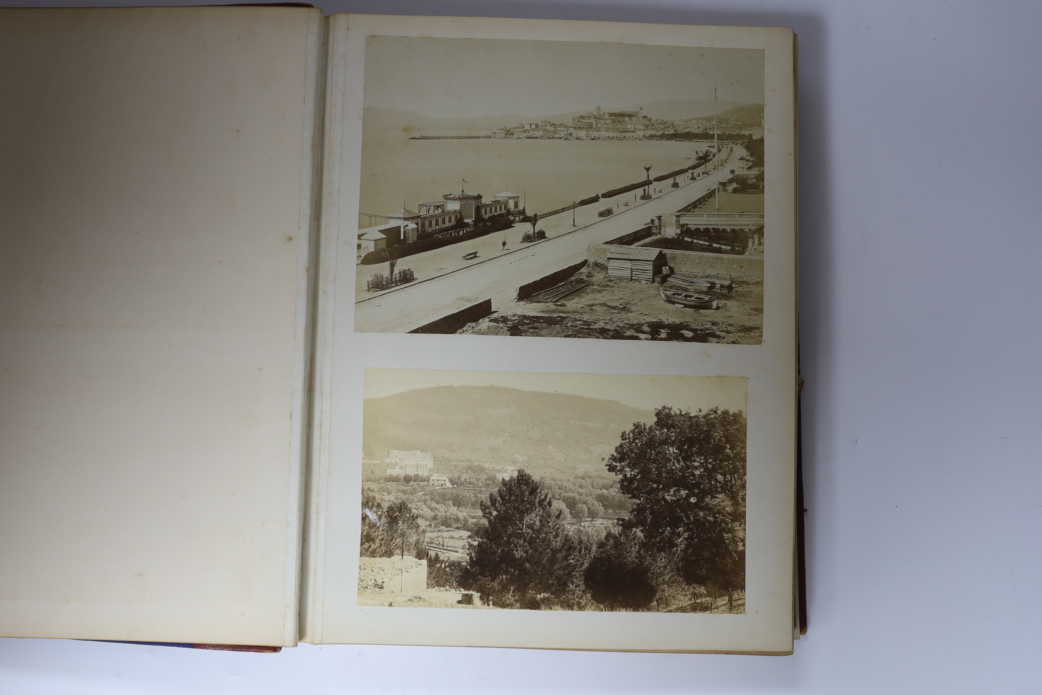 A late 19th century album of black and white photographs of views, principally in Europe and - Bild 2 aus 5