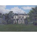 I. H. Bailey (20th century), oil on canvas, Georgian Country House and Garden, signed and dated '91,