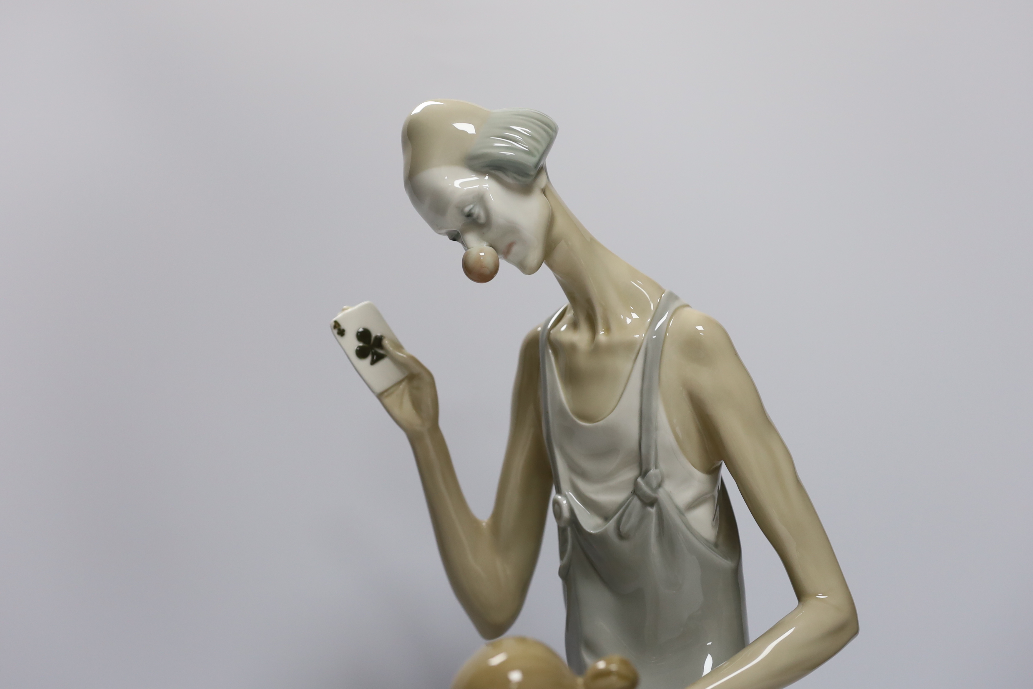 A Lladro figure group of a clown and ballerina, 42cm - Image 3 of 4