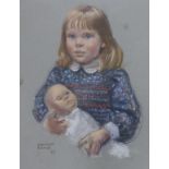 Margaret Palmer (b.1922), pastel, Portrait of a young girl, signed and dated ‘85, 49 x 37cm