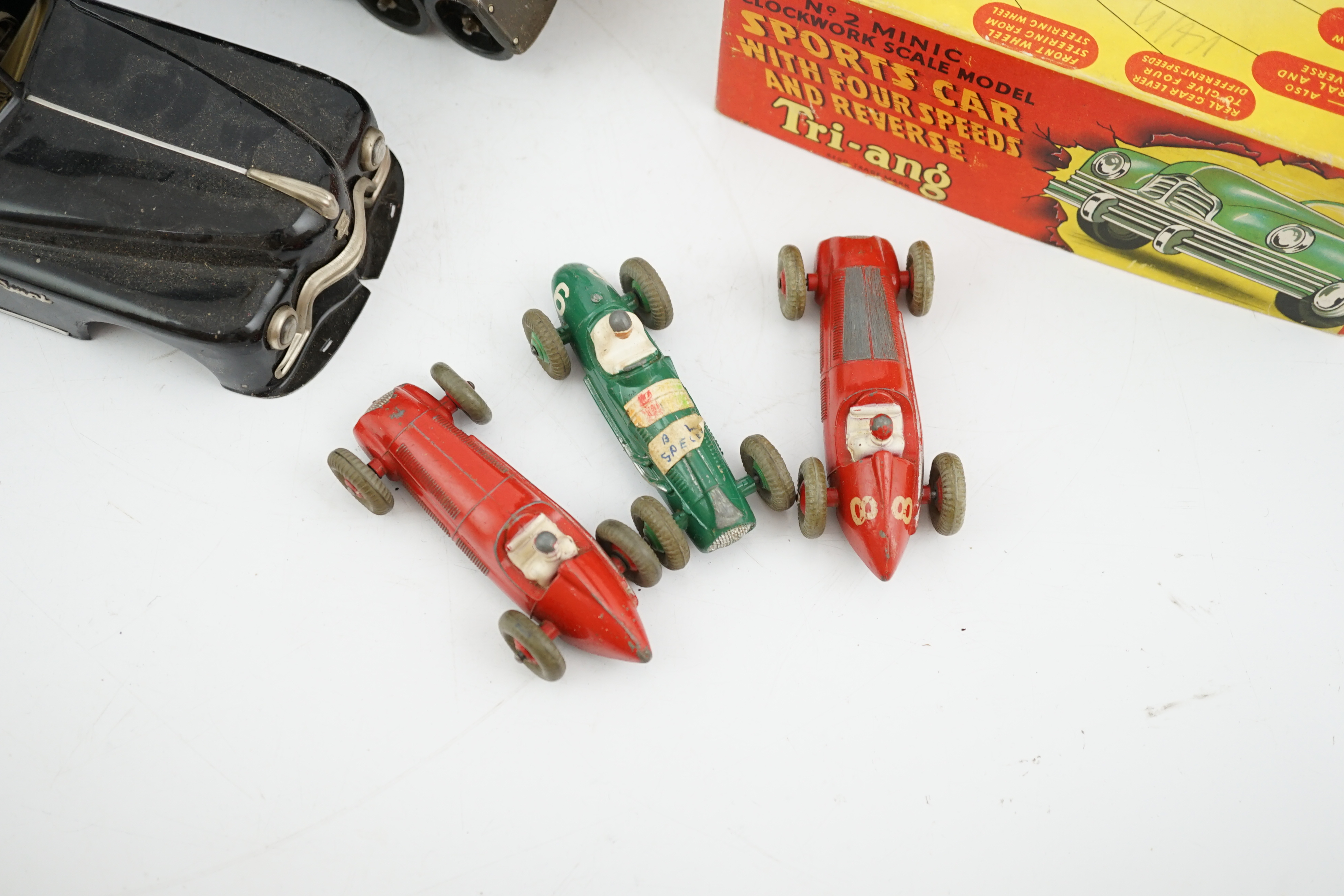 Eleven tinplate and diecast vehicles by Dinky Toys, Tri-ang, Gama, etc., including a Primal Arnold - Image 2 of 10