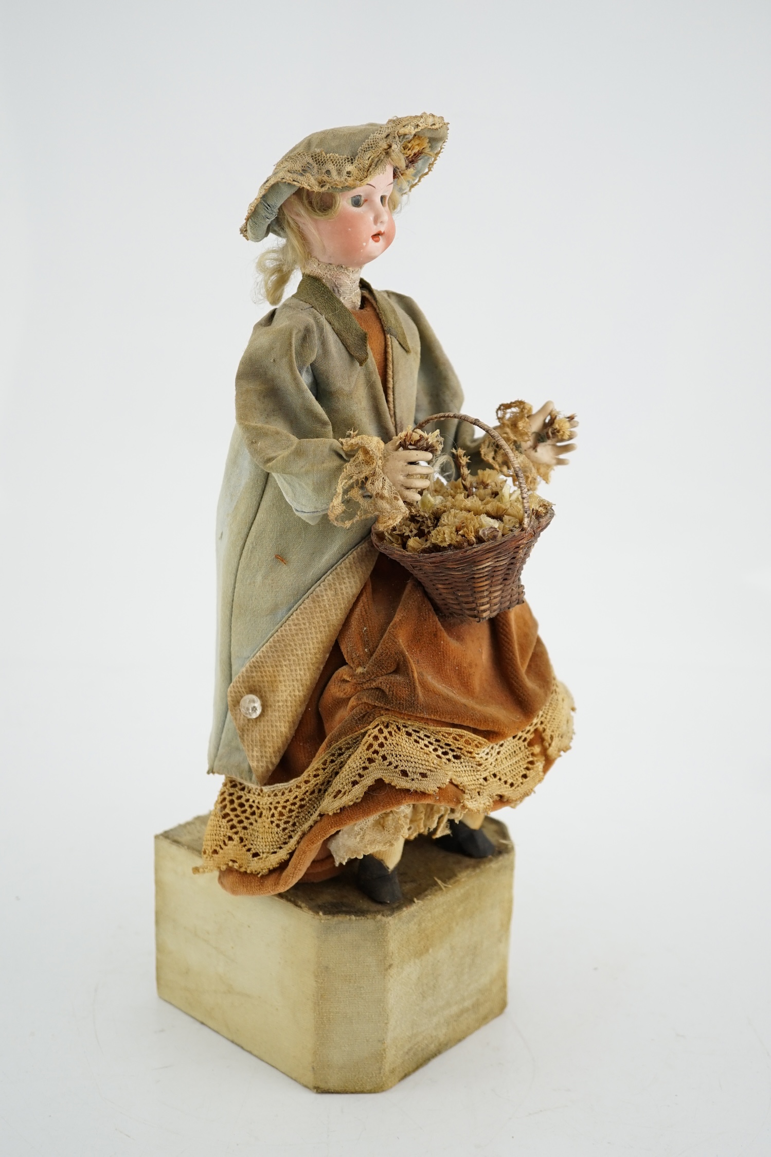 A German automaton of a flower seller, 39cm high - Image 5 of 6