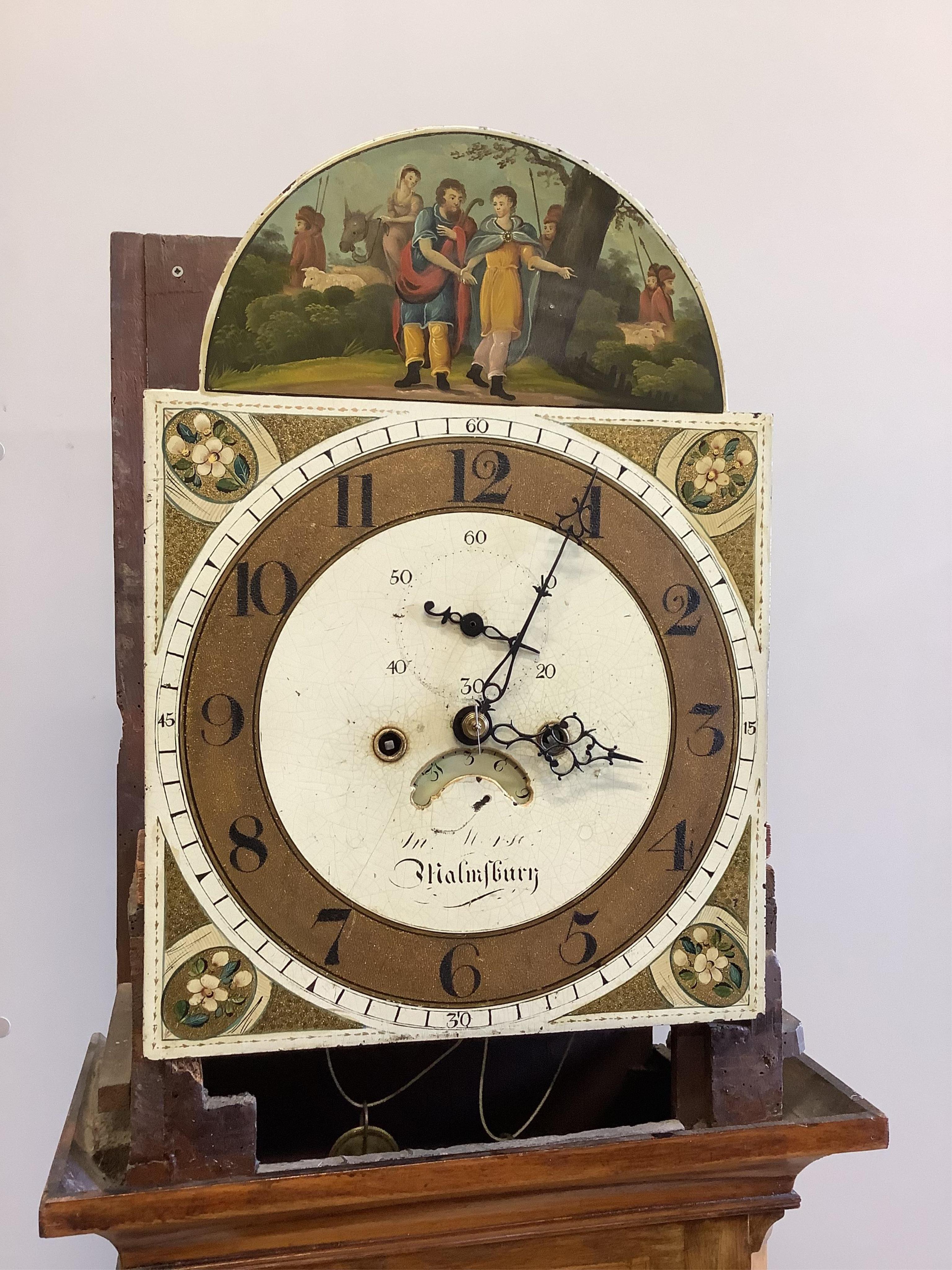 An early 19th century mahogany eight day longcase clock, height 216cm - Image 2 of 5