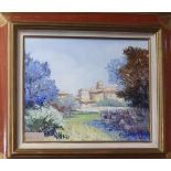 Gordes, oil on canvas, Italian landscape, signed verso, 32 x 40cm