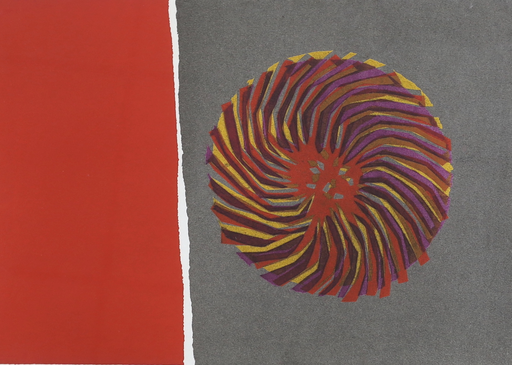 Ronald King (b.1932), colour screenprint, 'Red Sunflower', signed in pencil, limited edition 21/