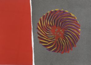Ronald King (b.1932), colour screenprint, 'Red Sunflower', signed in pencil, limited edition 21/