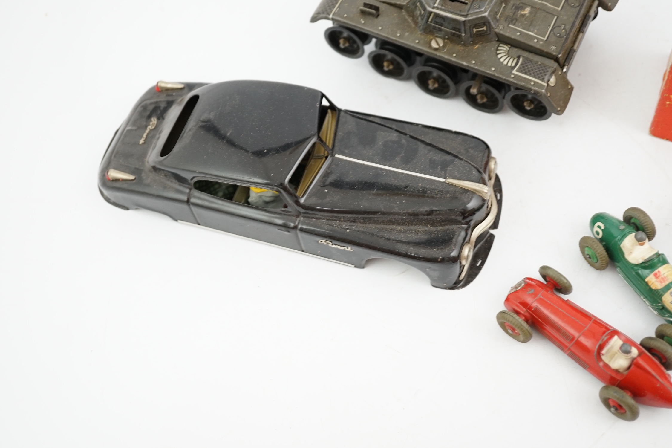 Eleven tinplate and diecast vehicles by Dinky Toys, Tri-ang, Gama, etc., including a Primal Arnold - Image 8 of 10