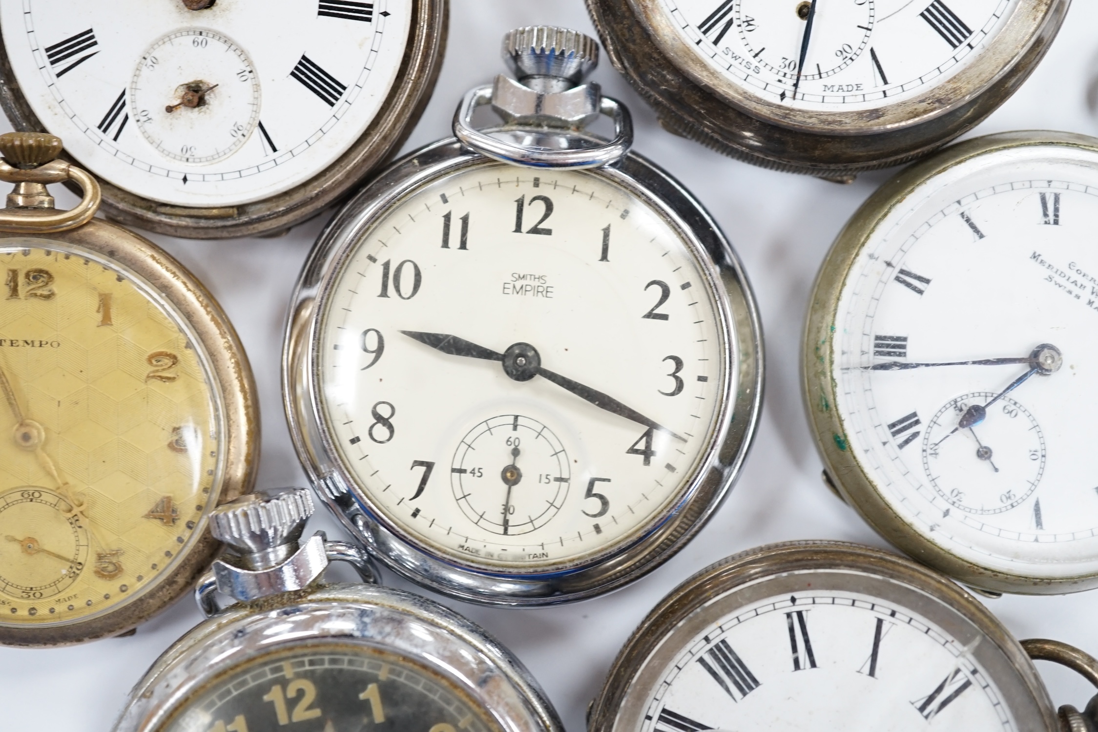 Six assorted pocket watches including silver 'The Veracity Lever' (a.f.) - Image 4 of 7