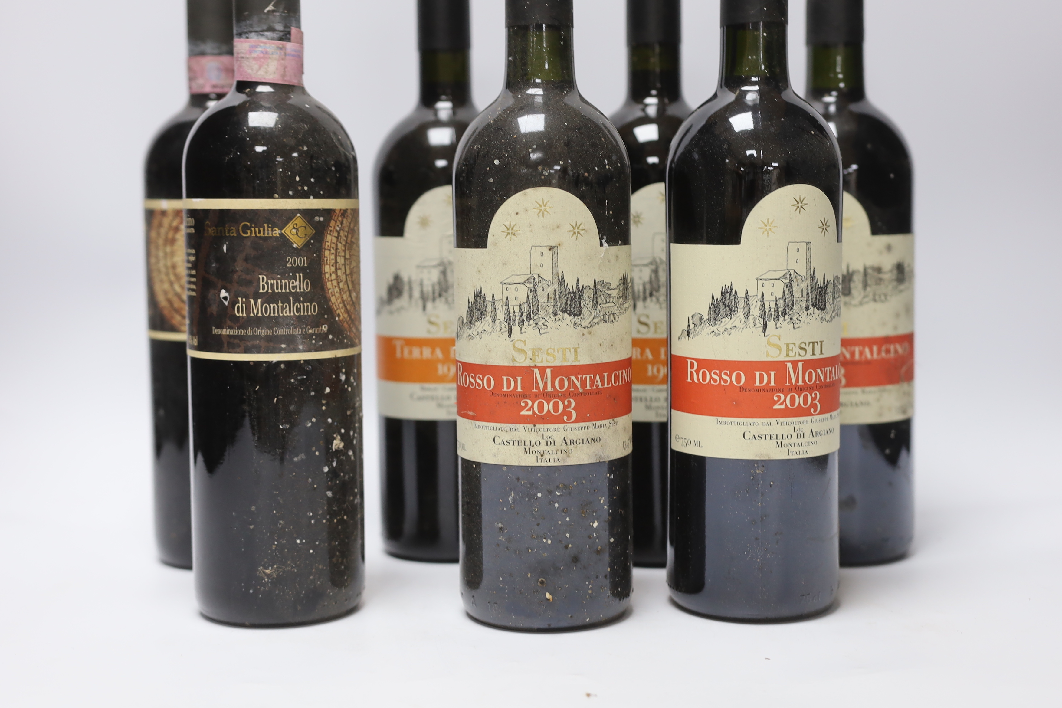 Ten bottles of red wine; three Rossi Di Montalcino 2003, four bottles of Terra Di Siena 1999 and - Image 2 of 3