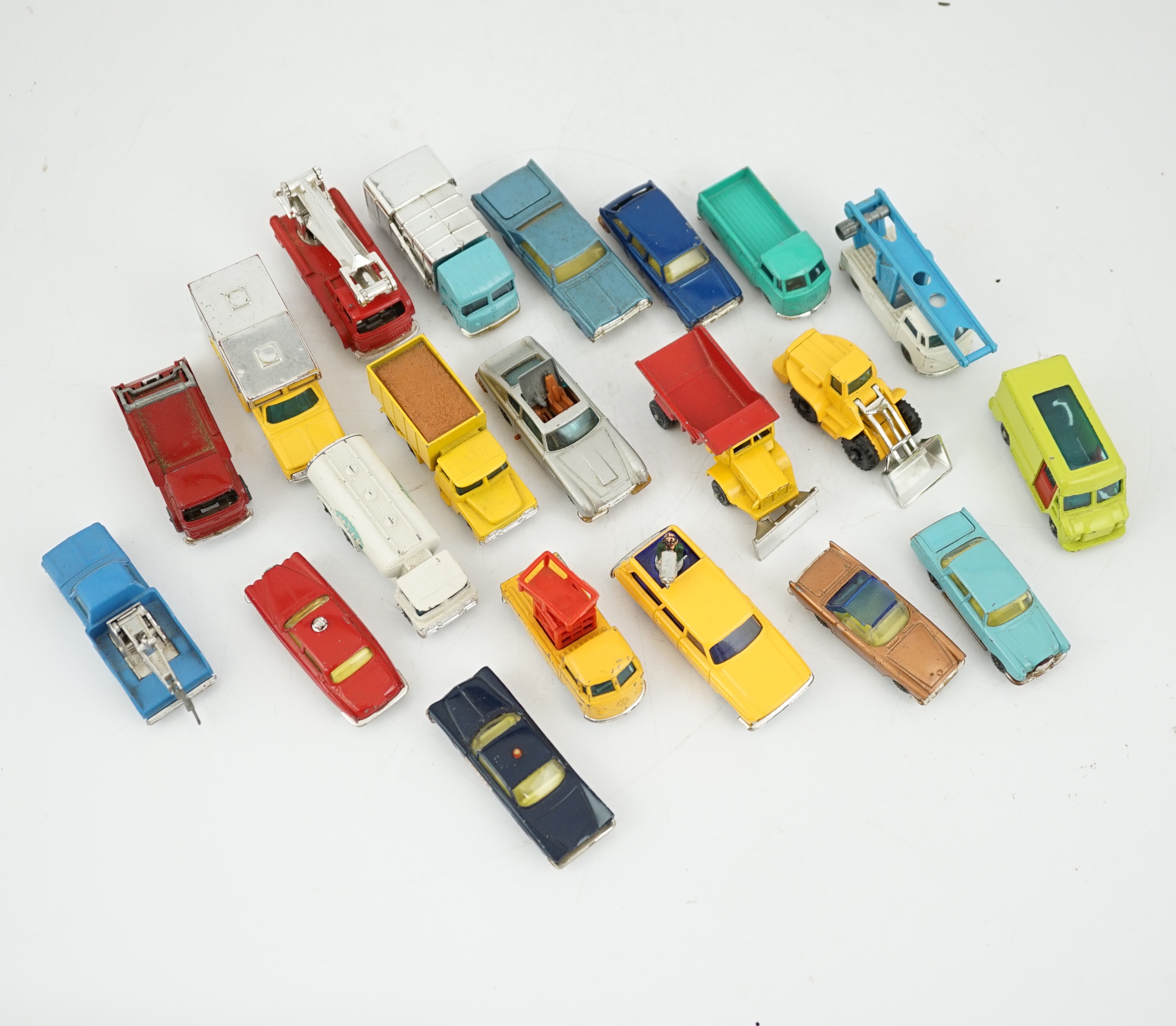 A collection of mainly 1960s diecast vehicles, including twenty-two Husky vehicles, Matchbox Series,