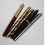 Five various pens including Parker and Reform