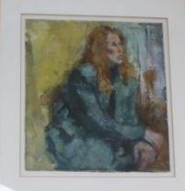 Lesley Robertshaw, oil on board, 'Unknown model 1995', initialled with Lewes Gallery label verso, 28