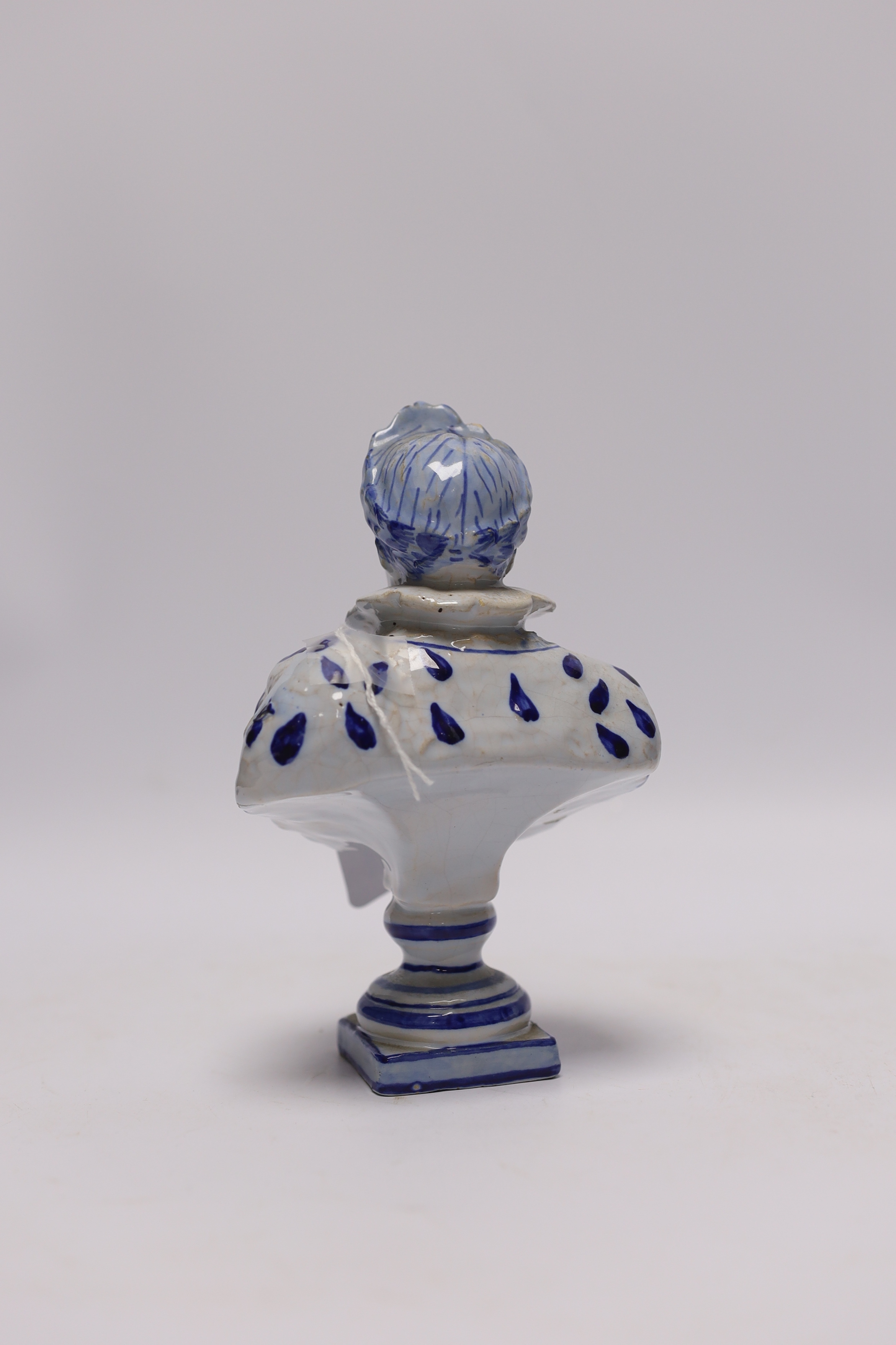 A 19th century faience Napoleon bust, 18cm - Image 2 of 3