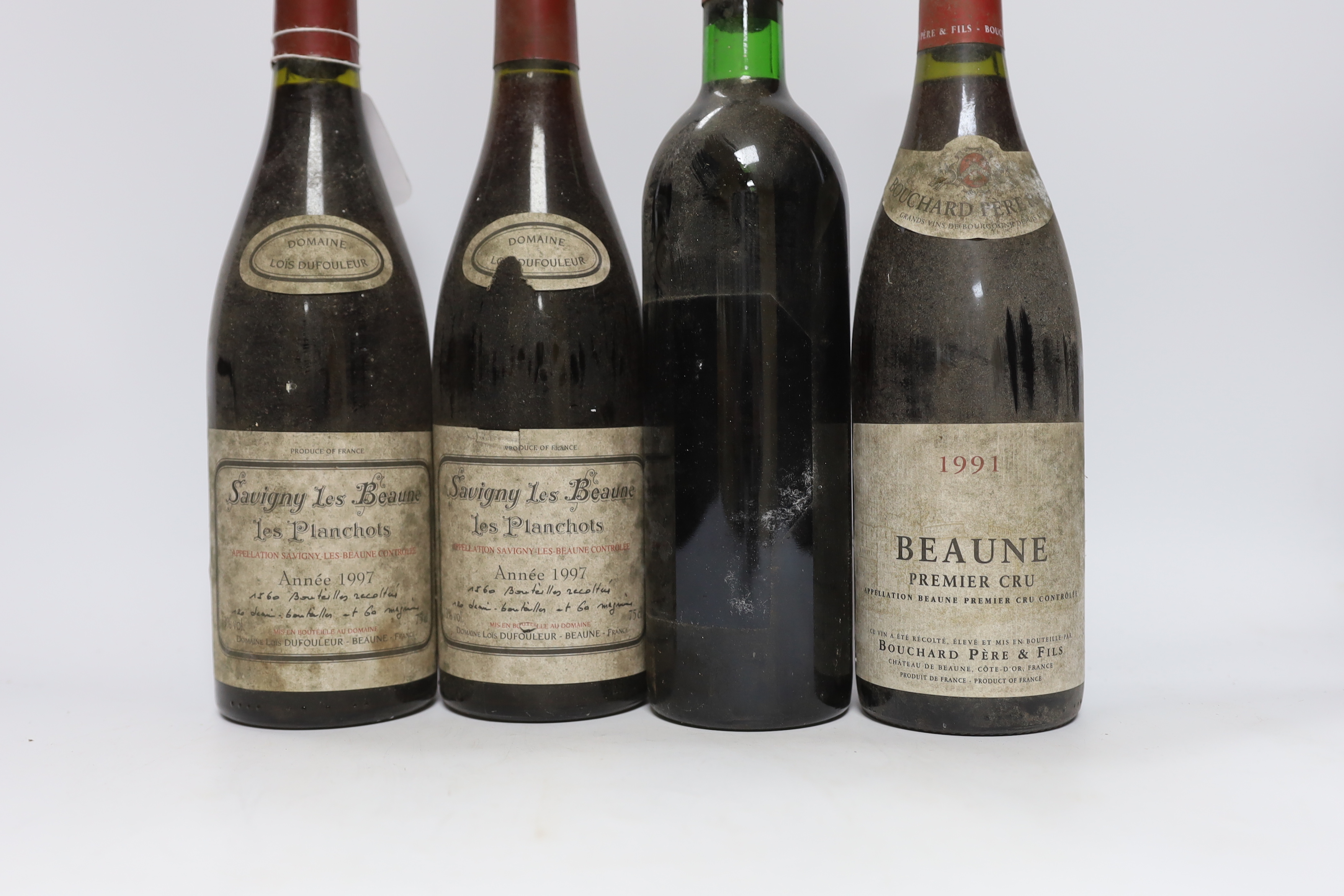 Six bottles of red wine including two bottles of Savigny Les Beaune 1997 - Image 2 of 2