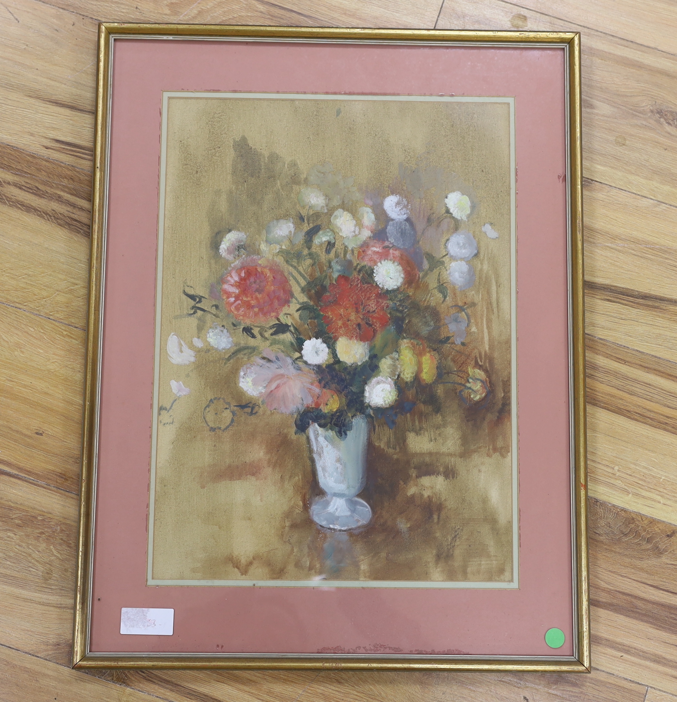 Diana Lowenstein, watercolour and pastel, 'Vase with flowers 1959', Upper Grosvenor Galleries - Image 2 of 4
