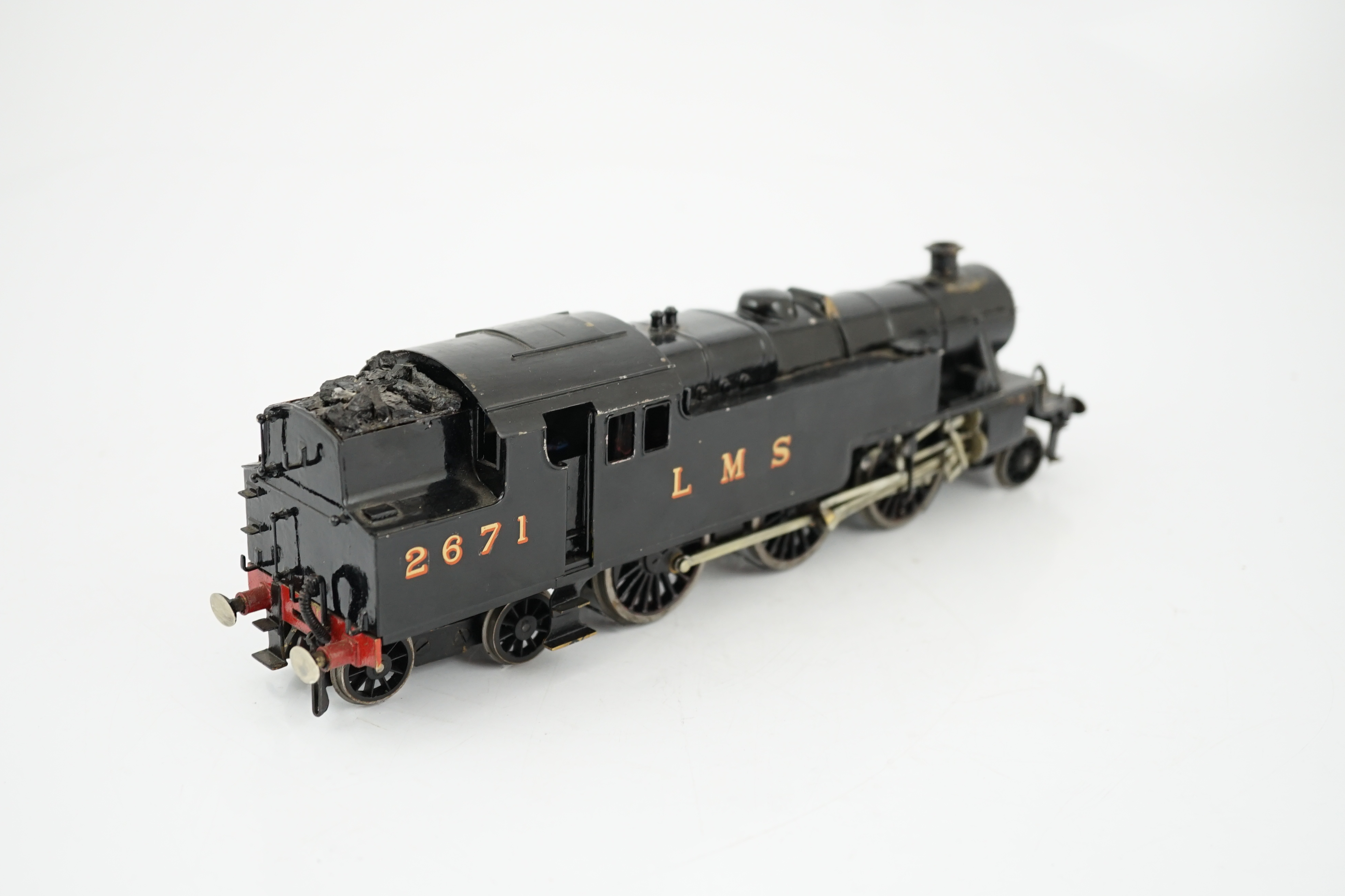 A brass kit-built LMS 2-6-4T Stanier Tank locomotive, 2671, for 2-rail running, in unlined black - Image 4 of 4