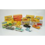 Eleven boxed Dinky Toys; a Triumph Herald (189), a Plymouth U.S.A. Taxi (265), a Chevrolet ‘El