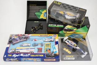 Twenty-one diecast motor racing related models by Onyx, Minichamps, Bburago, etc. including; three