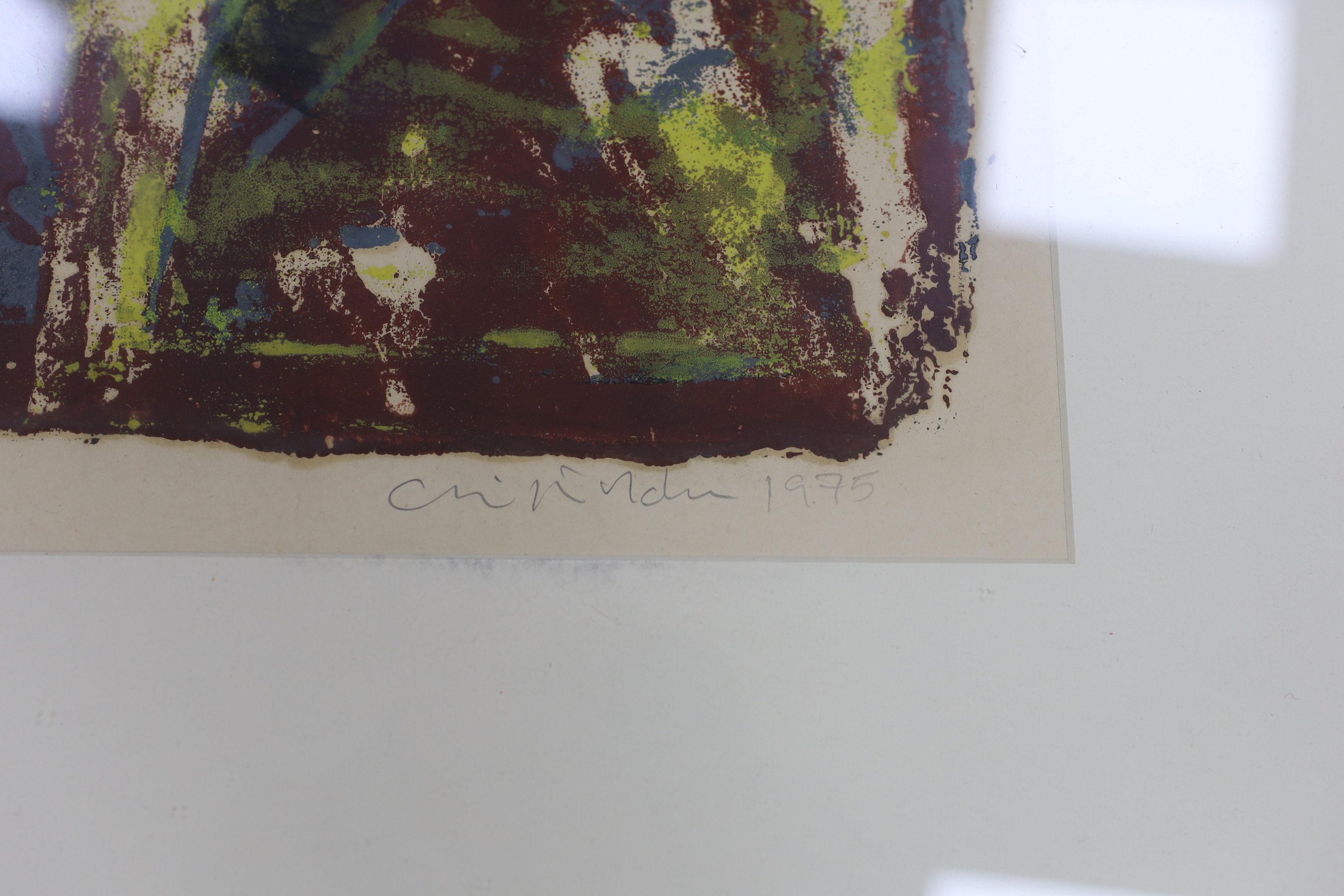 Cliff Holden (1919-2020), colour screenprint, Female figure, signed and dated 1975 in pencil, artist - Image 3 of 3