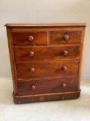 A Victorian mahogany chest, width 106cm, depth 50cm, height 114cm