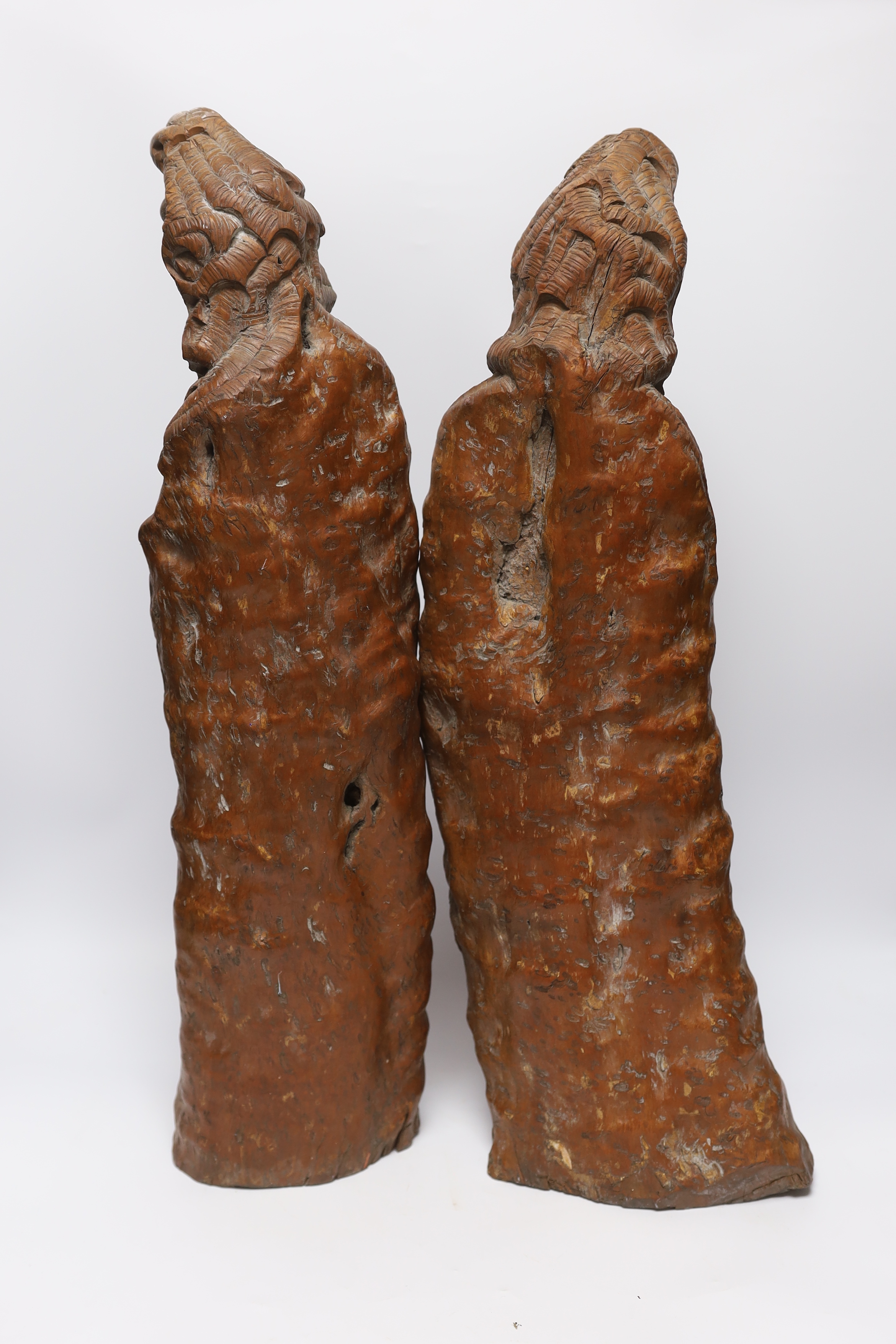 Two large Chinese rootwood figures of Guanyin, 57cm high - Image 4 of 4