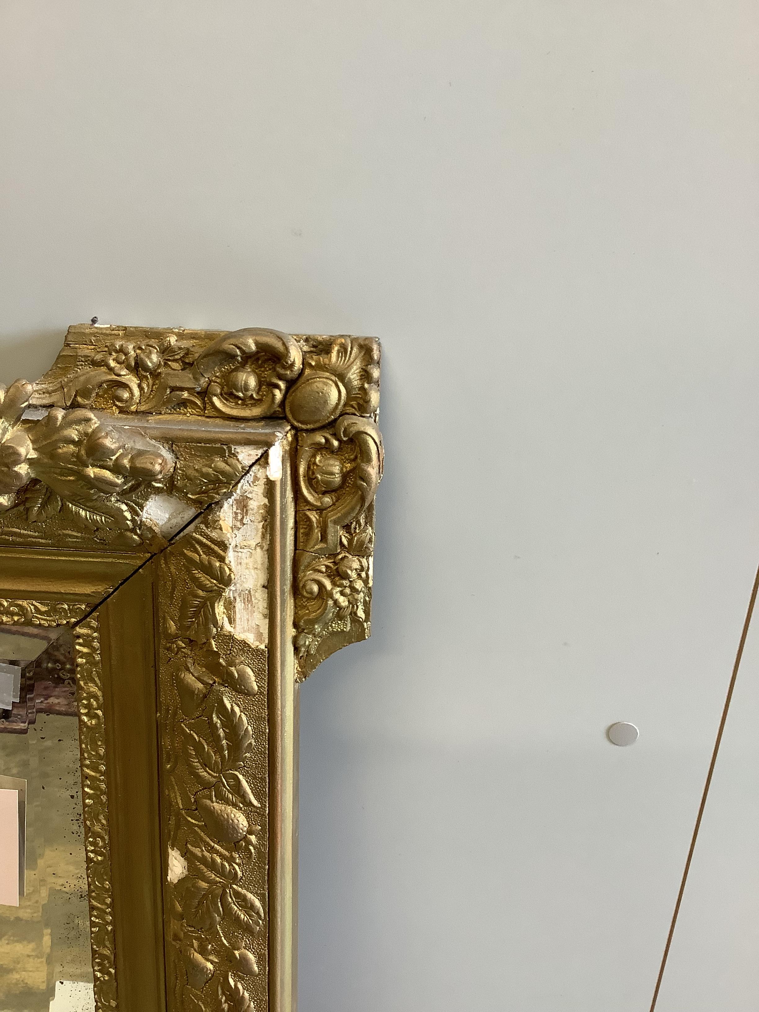 A late 19th century French giltwood and composition wall mirror, re-painted, width 81cm, height - Bild 3 aus 4