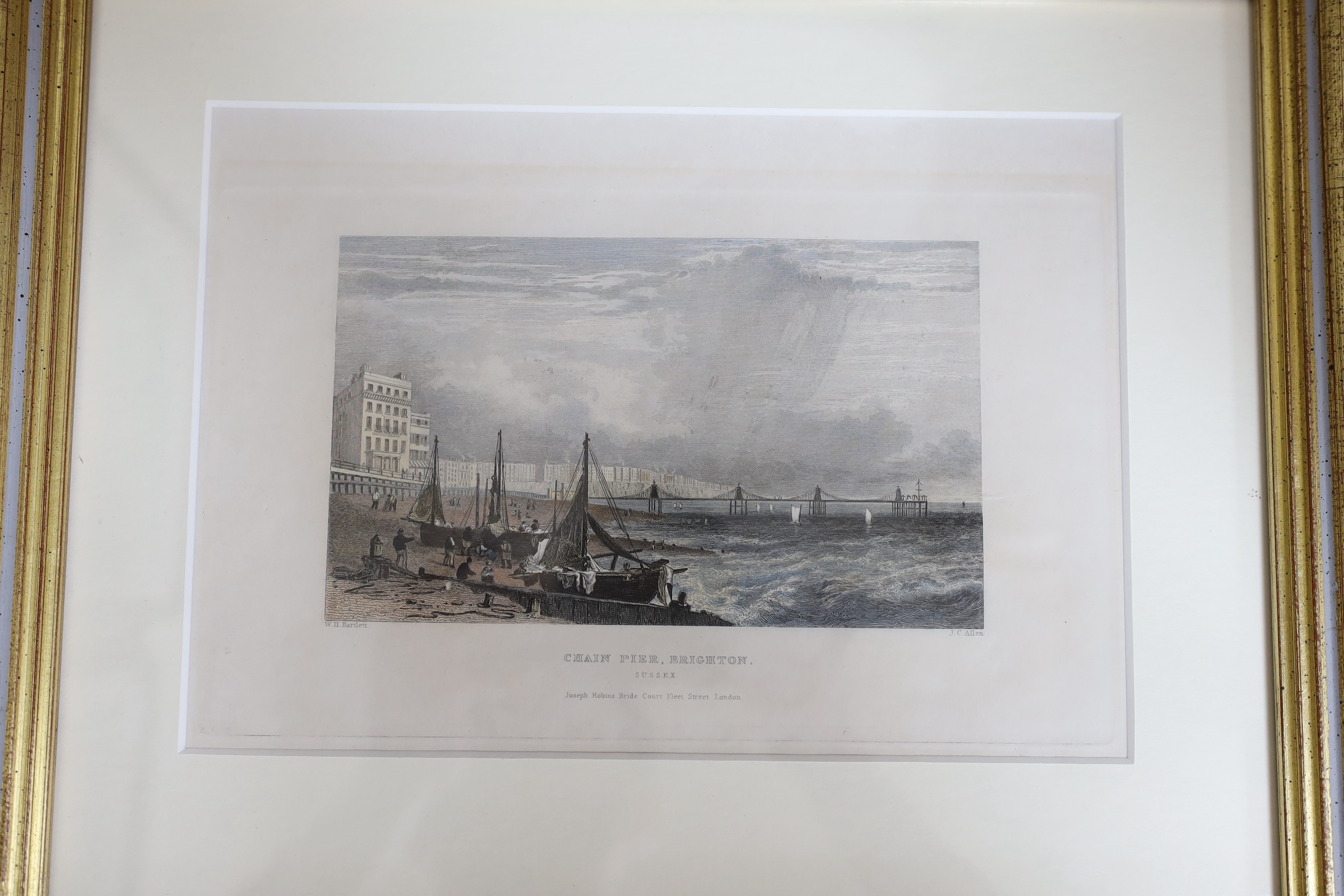 Four 19th century engravings and prints of Brighton Piers, some hand coloured including, ‘Chain Pier - Bild 3 aus 4