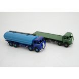 Two boxed Dinky Supertoys first type Fodens; a 14-ton tanker (504), with dark blue cab and