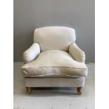 A Contemporary Howard style upholstered armchair, width 88cm, depth 94cm, height 82cm