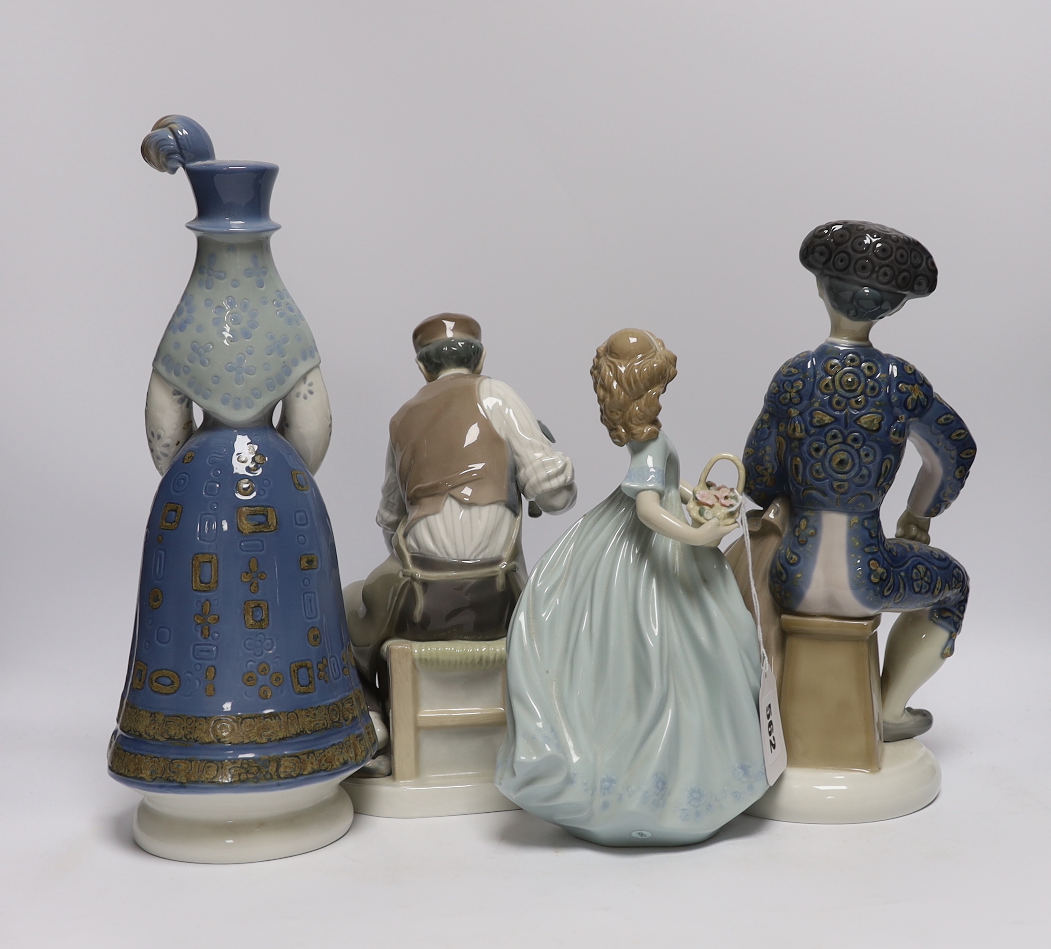 Four Lladro figures: a matador, two women and a cobbler, tallest 33cm - Image 2 of 3
