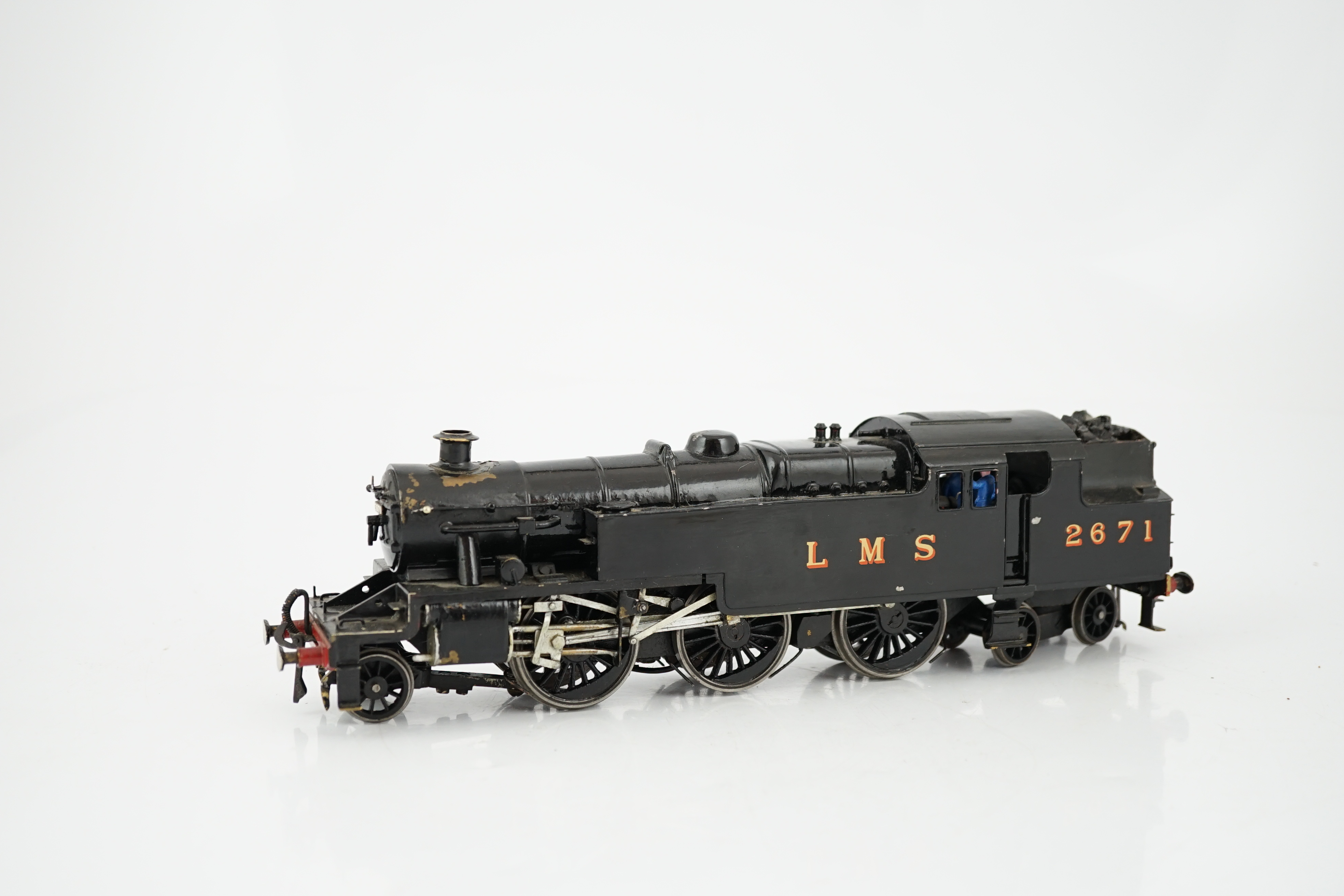 A brass kit-built LMS 2-6-4T Stanier Tank locomotive, 2671, for 2-rail running, in unlined black - Image 2 of 4