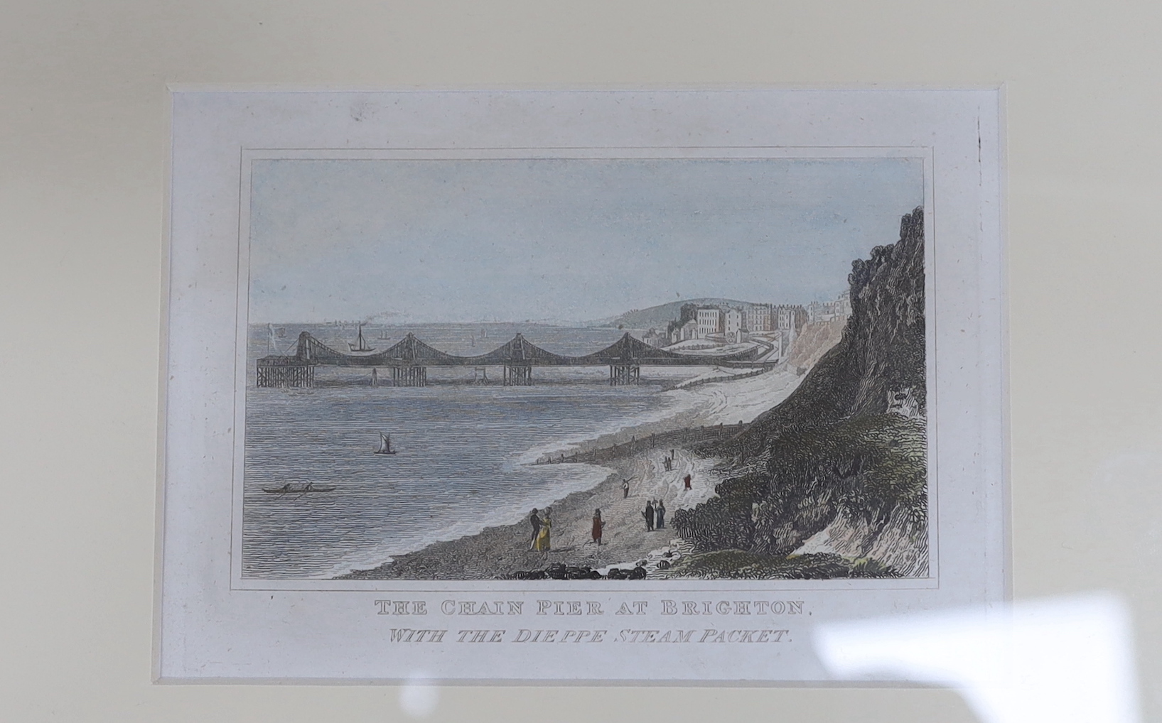 Five 19th century engravings and prints of Brighton Chain pier, some hand coloured including, ‘Chain - Image 3 of 6